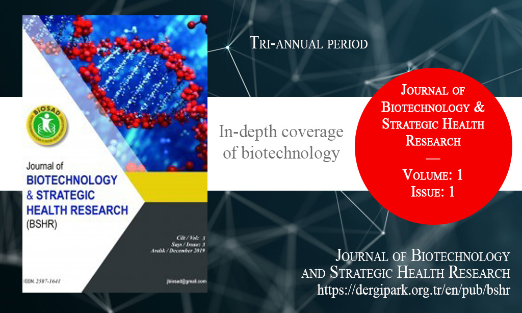 BSHR, Haziran 2017 – Biyoteknolojik ve Stratejik Sağlık Araştırmaları Dergisi, Yıl: 2017, Cilt: 1, Sayı: 1, Yayın Tarihi: 6 Haziran 2017