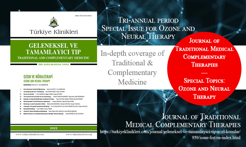 J Tradit Complem Med, April 2022 – Journal of Traditional Medical Complementary Therapies, Year: 2022, Special Topics: Ozone and Neural Therapy, Release Date: 29 April 2022